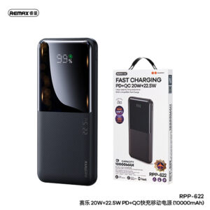 Remax Rpp-622 20w+22.5w Pd+qc Fast Charge Power Bank 10000mah Black
